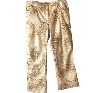 St. John Sport Leopard Print Florentine Scroll Cheetah Pants